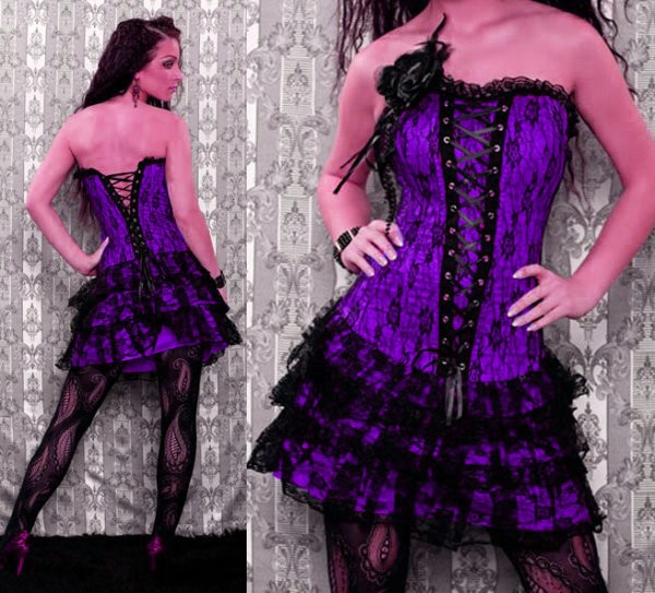 Фиолетовой платье-корсет