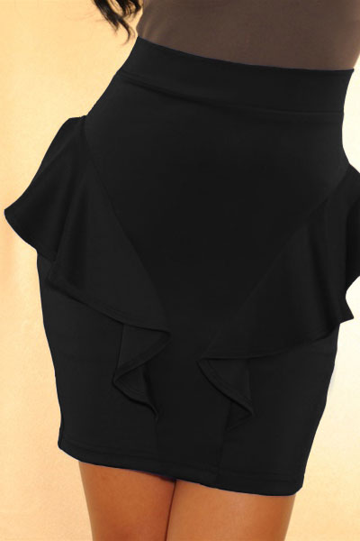 Черная юбка в стиле Peplum